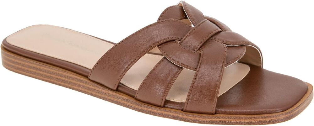 NEW BCBGeneration Women's Meltem Flat Sandal Sugar Almond Size 6M Slip On